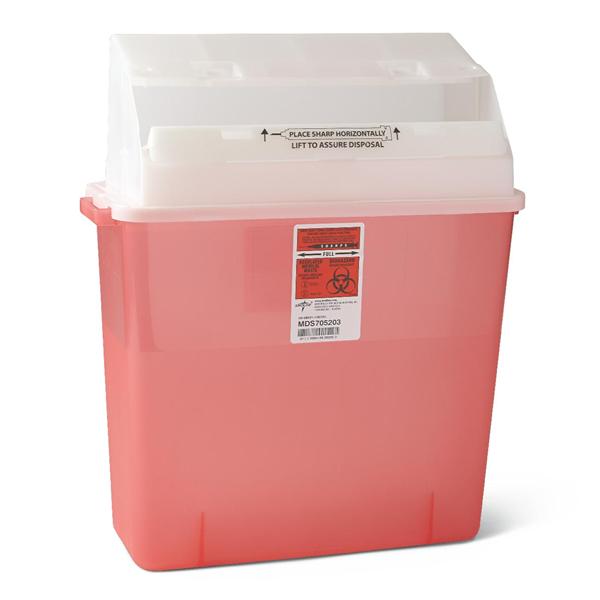 Container Sharps 3gal Plastic Red 12/Ca